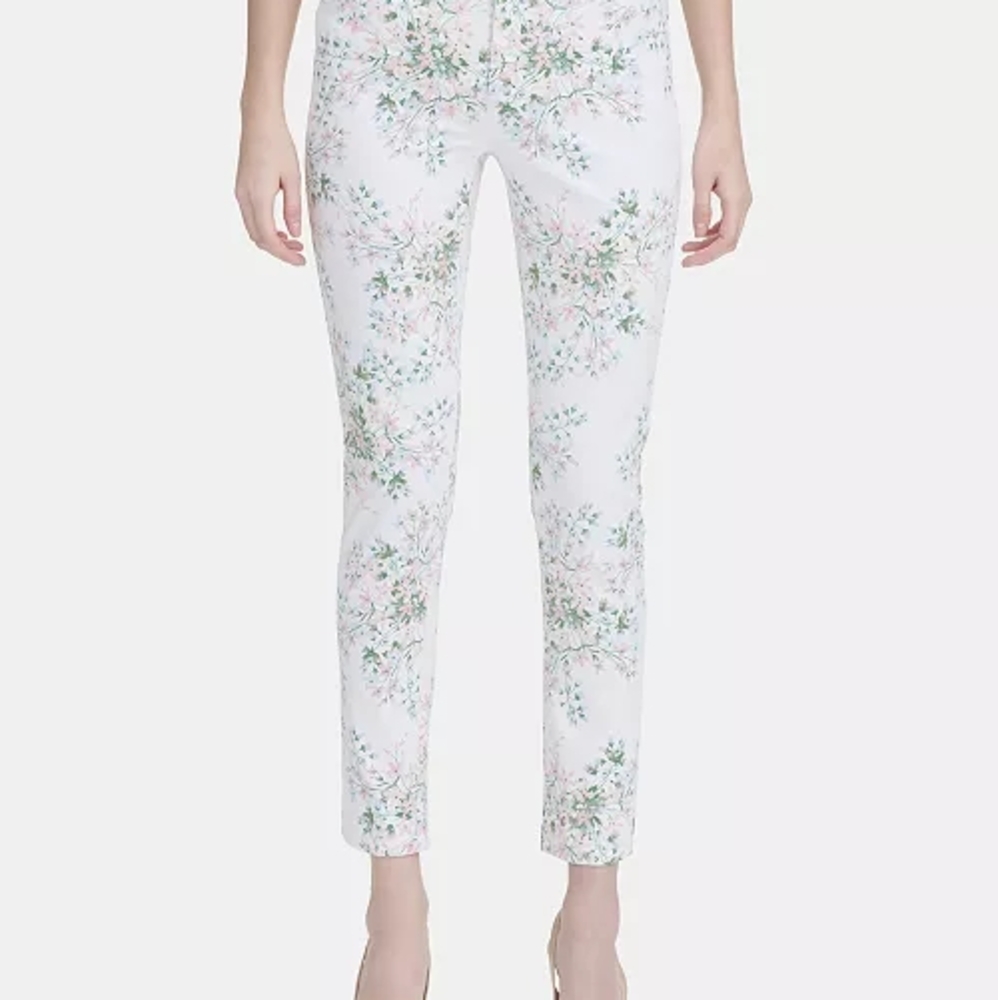 Calvin Klein Floral Printed Polished Mid-rise Pant
